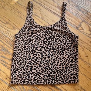 ARQ Crop Tank in Leopard, Size Small